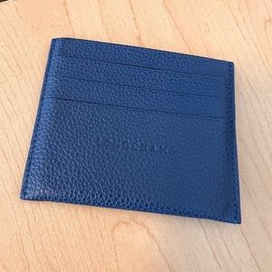Longchamp Card Case Blue Le Foulonne